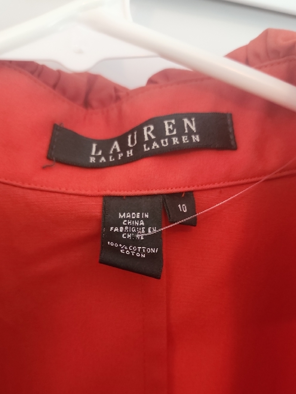 Ralph Lauren Coral Red Sleeveless Ruffle Blouse - Picture 2 of 4